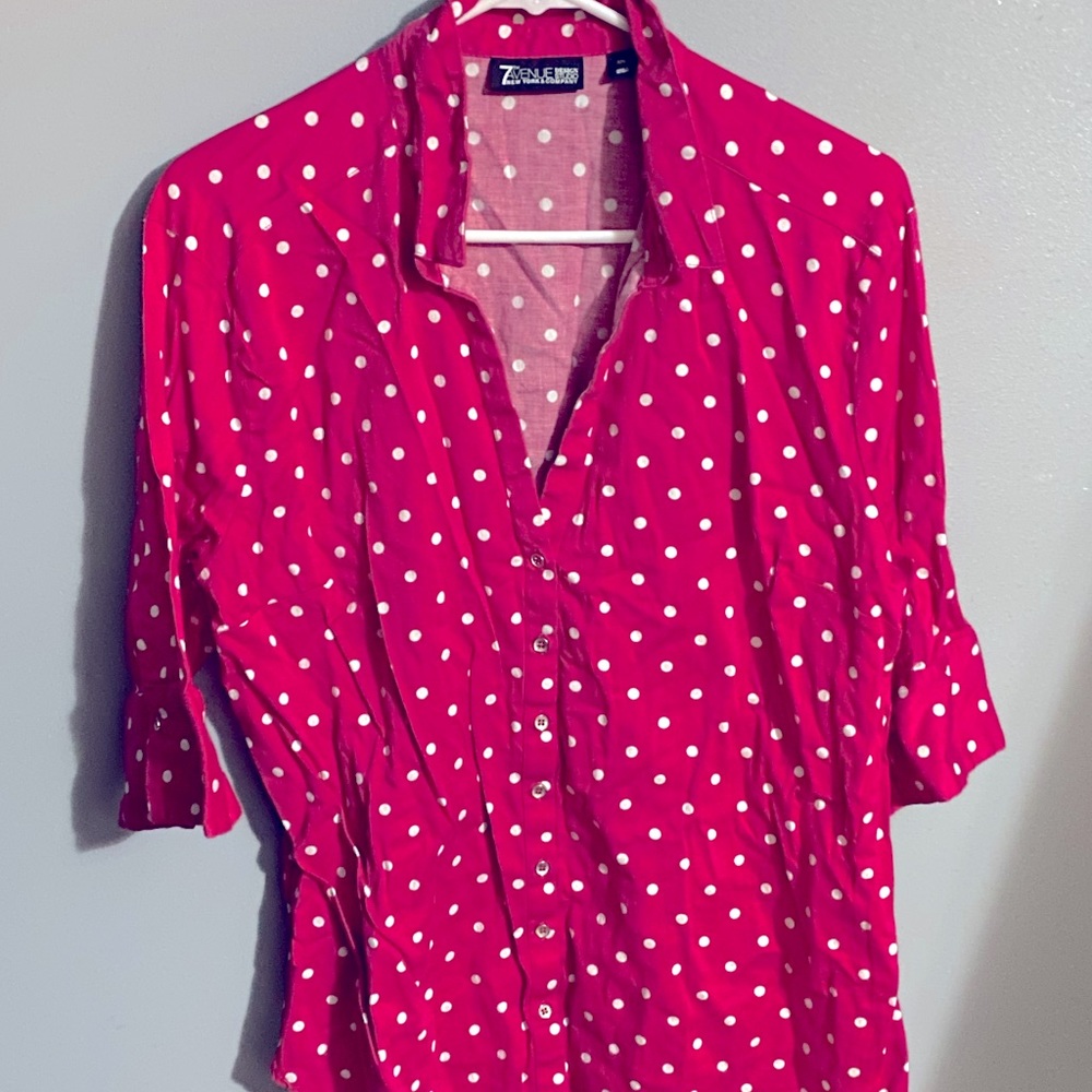 Pink Polka dot shirt